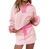 Fisoew Womens Striped 2 Piece Outfits Casual Sweatshirt Skirt Set