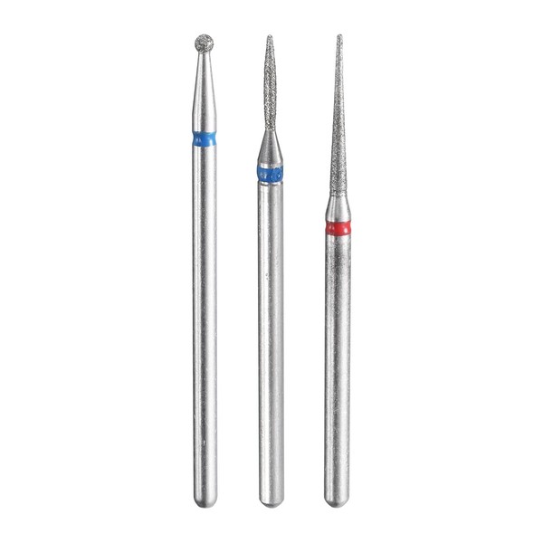 sourcing map 3pcs Diamond Grinding Bit 1.3/1.4/1.8mm Tapered Oval Ball