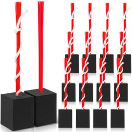 Shappy 12 Pieces Base Plug Baseball Base Plugs Anchor with Wooden Handle Garden Shovel Baseball Field Maintenance Equipment for Baseball Field Drill Softball Bases Accessories (Red)