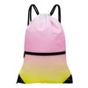 HOLYLUCK Drawstring Backpack Bag Sport Gym Sackpack, Gradient Yellow Pink,