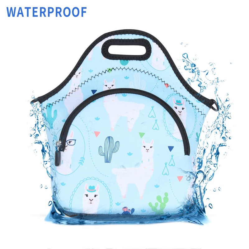 Violet Mist Neoprene Lunch Bags with Shoulder Strap Lunch Totes