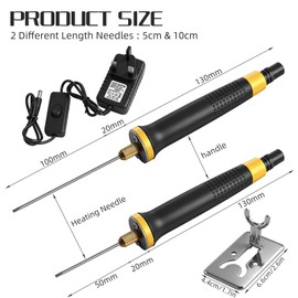 Hot Wire Foam Cutter Kit, 100-240V/30W Electric Styrofoam Cutting Tool, 2Pcs Hot Cutting Pen (5CM & 10CM), Higher Temperature, for Foam Carving Styrofoam Cutting, Detail Handling, DIY Crafts