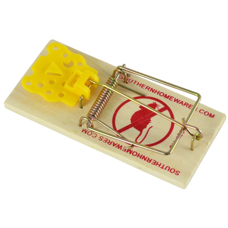 Snap Mouse Traps with Spring Action and Expanded Cheese-Shaped Trigger,