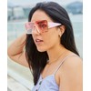FEISEDY Oversized Square Sunglasses for Women Men Flat Top Shield