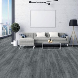 INMOZATA Peel and Stick Floor Tile, 36Packs 54 Sq. Ft Vinyl Flooring Plank 36"x 6" Peel and Stick Vinyl Flooring Tile Waterproof Wood Grain for Bedroom, Living Room, Kitchen, RV(Misty Gray)