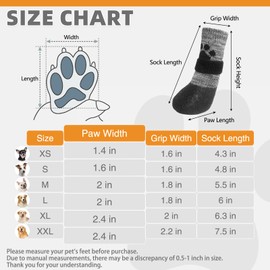 KOOLTAIL Dog Socks to Prevent Licking Paws for Hardwood Floors, Anti Slip Waterproof Dog Boots & Paw Protector Traction Shoes with Toe Grips for Small Medium Large Senior Dogs Grey S