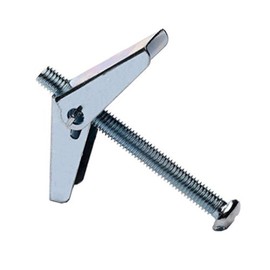 Merriway BH05883 (25 Pcs) Wing Spring Toggle with Machine Screw for Plasterboard Hollow Walls & Doors, BZP M5 x 50mm (3/16 inch x 2 inch) - Pack of 25 Pieces