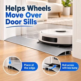 17.72-Inch Modular Aluminum Ramp for Doorway Transitions – 2-Piece Anti-Slip Threshold Ramp for Home & Curb Access
