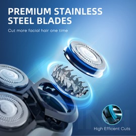 LOBINH Electric Razor for Men, 3D Rechargeable Waterproof IPX7 Electric Shaver for Men Wet & Dry, Cordless Rotary Razor with Beard Pop-up Trimmer, 1 Hour Fast Charging, 4D Floating Head