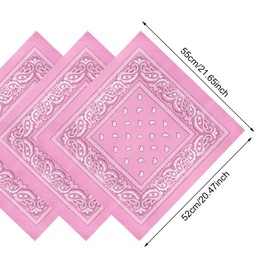 36 Pack Bandanas for Women Men Cowboy Bandana Handkerchief Headband Face Mask Bulk for Party Costume (Classic, Pink)