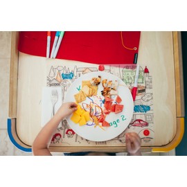 Prince Lionheart Reusable Silicone Placemat & Dry Erase Markers, Dino