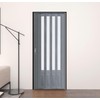 DIYHD 38X96in Accordion Folding Door with Mount Hardware,Grey PVC with