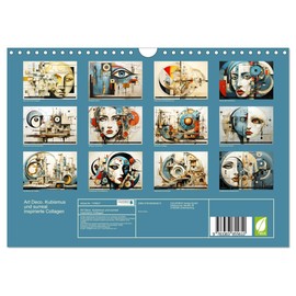 Art Deco Cubism and Surreal Inspired Collages (Wall Calendar 2025 DIN A4 Landscape), CALVENDO Monthly Calendar