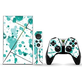 MightySkins Skin Compatible with NVIDIA Shield TV (2017) wrap Cover Sticker Skins Teal Splatter