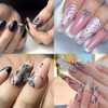 LANODO 12 Pcs Nail Stickers, Black, Gray, Nail Seal, Plant,