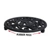 Sharemee Black Cast Iron Teapot Trivet With Rubber Pegs For