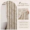 NDDYCU Farmhouse Floral Linen Shower Curtain, Vintage Beige Pattern Rustic