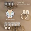 FVNLST Wall-mounted Jewelry Organizer, Self-adhesive Necklace Holder, Mini clear Hooks