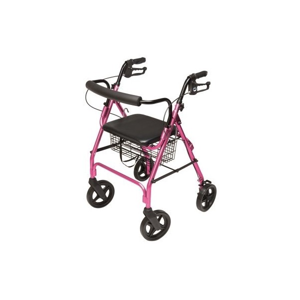Graham Field Lumex Walkabout Four-Wheel Contour Deluxe Rollator, Pink