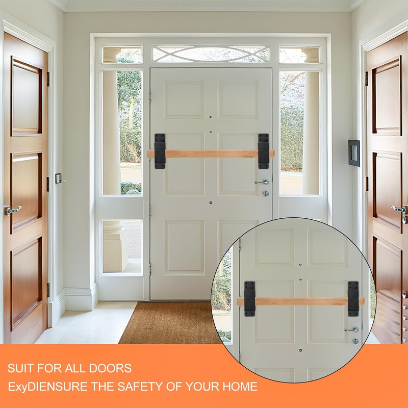 2x4 Door Barricade Brackets, 2 Pcs Drop Bar Security Door