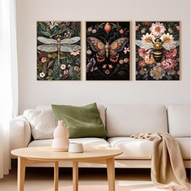 Axquilon 3 Pack Diamond Art Kits for Adults, Insect Diamond Painting Kits for Adults Beginner, DIY 5D Full Drill Gem Art for Home Wall Decor 12x16 inch