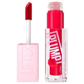 Maybelline Lifter Plump Brillo Labial Voluminizador, Maquillaje para Labios con Efecto Relleno Instantáneo, Fórmula con Chile y Maxi-Lip, Acabado Brillante, Tono Red Flag, 5.4 ml