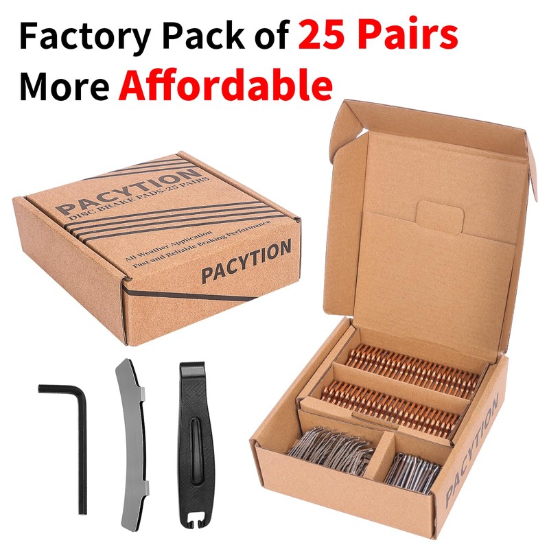 25 Pairs 4-Piston Sintered Metal Ebike Bike Brake Pads with