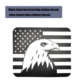 Alicatong Fits Ford F150 F250 F350 2015-2024 Rear Middle Back Sliding Window American US Flag Vinyl Decal Matte Black Eagles