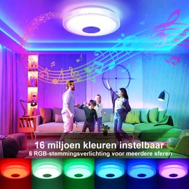 TOPBOS 30 W LED Ceiling Light Dimmable with Bluetooth Speaker, Remote Control and App Control, LED Ceiling Light with RGB Colour Changing, Adjustable for Bedroom, Living Room, Children's Room