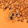 YOQUCOL Golden Spider Shape Brooch Pins for Women Black Cubic