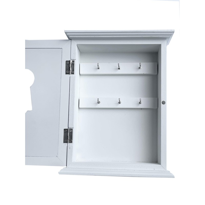 White Key Cabinet - Keyhole Window