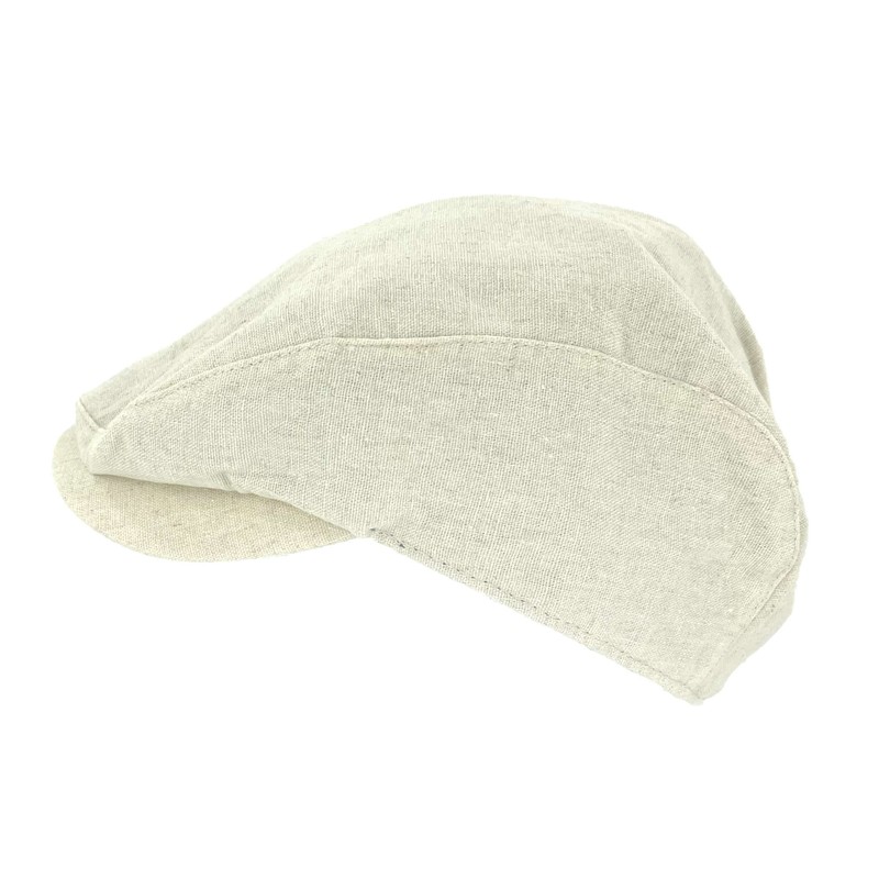 Thingimijigs Men's Lightweight Linen Blend Classic Flat Cap Summer Hat
