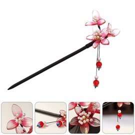 LALAFINA Pcs Multi-functional Hair Stick Chinese Wooden Flower Design Women's Hair Clip Girls Stylish Accessory Compact for Daily Use