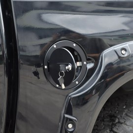 car-attention Alloy Fuel Filler Door Cover Gas Tank Cap W/ Lock Key For Toyota Tundra 2007-21