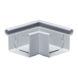 INEFA Gutter Angle 90 Degrees Box-Shaped External Angle PVC NW 68 Grey Bead Outer, Connector Gutter Accessories, Made in Germany