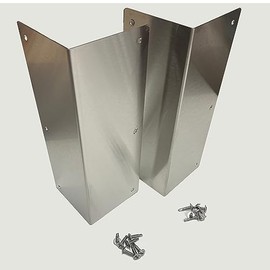 Epic QT 20ga Brushed 304 Stainless Steel Corner Guards for Vinyl Siding - Weed Whacking Protection (Pack of 2) (3" x 3" x 9 1/4")