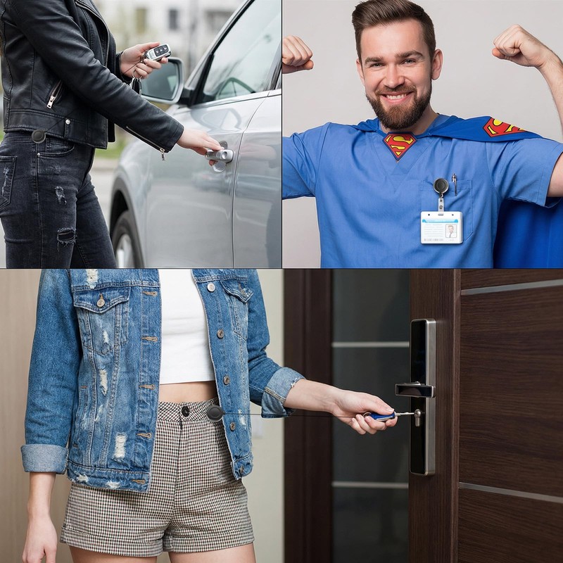 Molain 2 Pack Soft Plastic Horizontal Badge Holder with Retractable