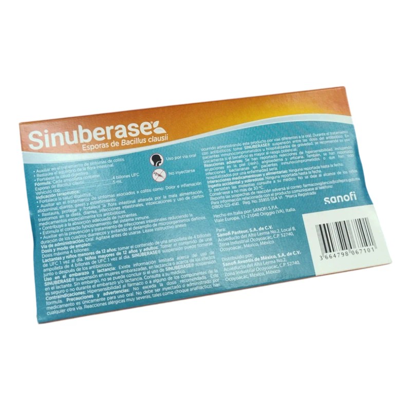 Sinub Erase 10 Ampolletas Ingeribles Probióticos