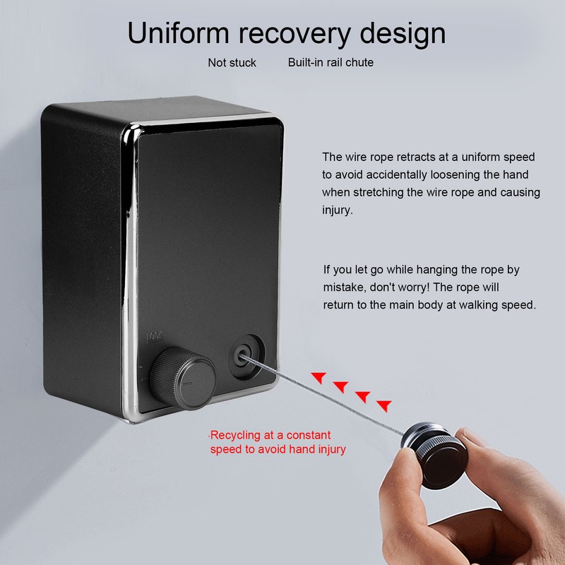 Retractable Clothesline Wall Mounted Stainless Steel Durable Indoor Balcony Drying