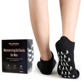 1 Pairs MoyRetty Silicone Gel Socks for Men-Medium Size, Aloe-Infused, Ultimate Aloe-Infused Gel for Home Use - Say Goodbye to Dry Cracked Feet by MoyRetty