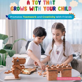 5 in 1 Animal Park, Construction Education Toy for Kids 6+ Years Old, Craft Bricks for Adults, Realistic House, DIY Garden, STEM Building Set, Washable and Reusable (39pcs)