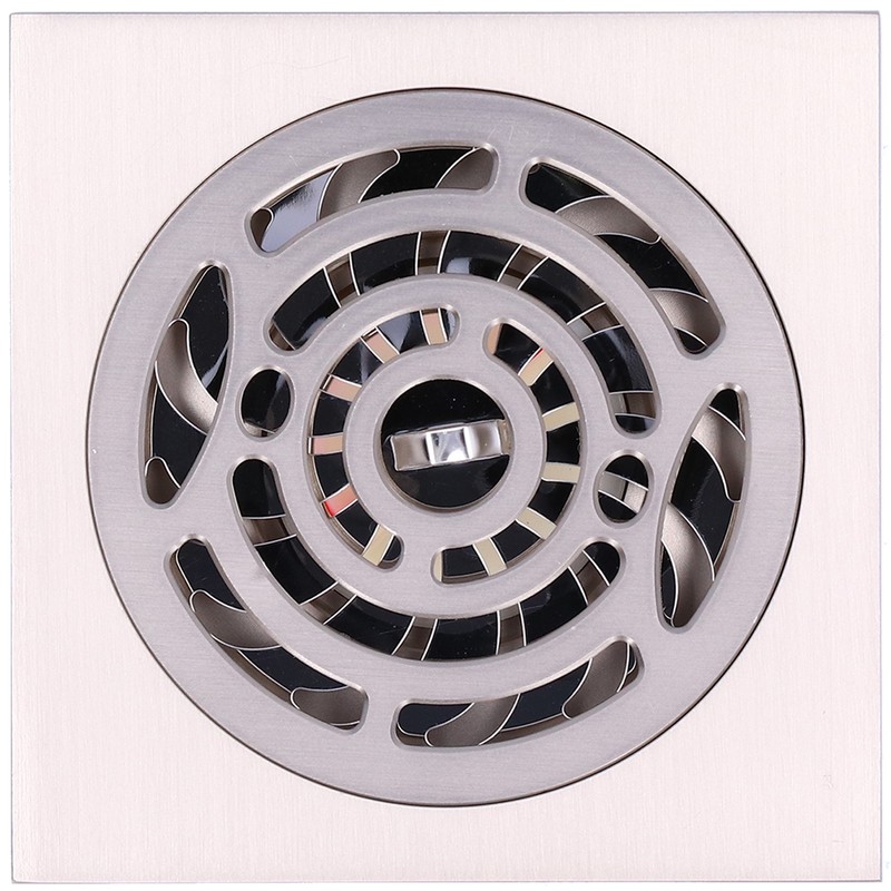 Brushed Shower Floor Drain Copper Floor Strainer for Kitchen Bathroom