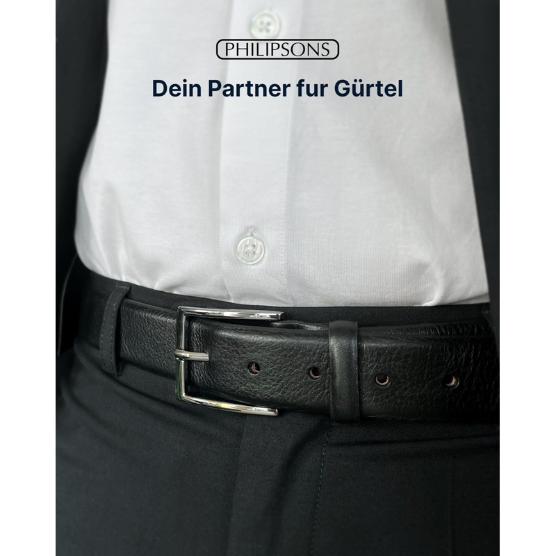 PHILIPSONS Premium Genuine Leather Belt for Men, 35 mm Wide,