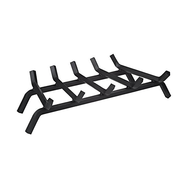Rocky Mountain Goods Heavy Duty Fireplace Grate - Solid Metal Bar Log Holder Grate with 3/4” Bars - Rack Heater for Wood Stove with Heavy Gauge Wrought Iron Bars (27")