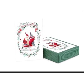 Masterpiece Studios soft touch Cute Santa Holiday Christmas Cards  and envelopes