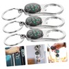 Generic 3pcs Alloy Keychain Pendant with Compass Durable Key Ring