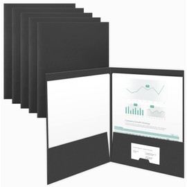 The Gallery Collection, 25 Count, Black, Two Pocket Presentation Folders, Perfect for Sales Material, Important Documents & More (9 x 12)