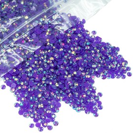 qiipii 8000PCS 3mm Dark Purple AB Resin Rhinestones for Crafts Deep Purple AB Flatback Jelly Rhinestones Bulk SS10 Non-Hotfix Stones Diamonds Crystals Gems for Mugs Tumblers Bottles Cups DIY Crafts