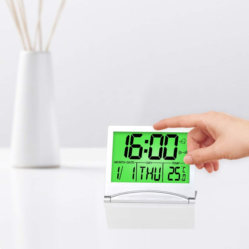 Betus Digital Travel Alarm Clock with Backlight - Foldable Calendar
