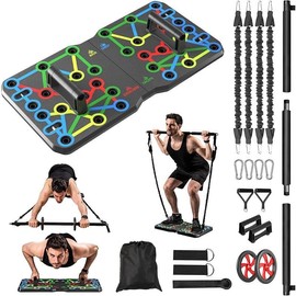 Push Up Board, Portable Multi-Function Foldable 10 in 1 Push Up Bar, Push up Handles for Floor,Professional Push Up Strength Training Equipment - Color: Green